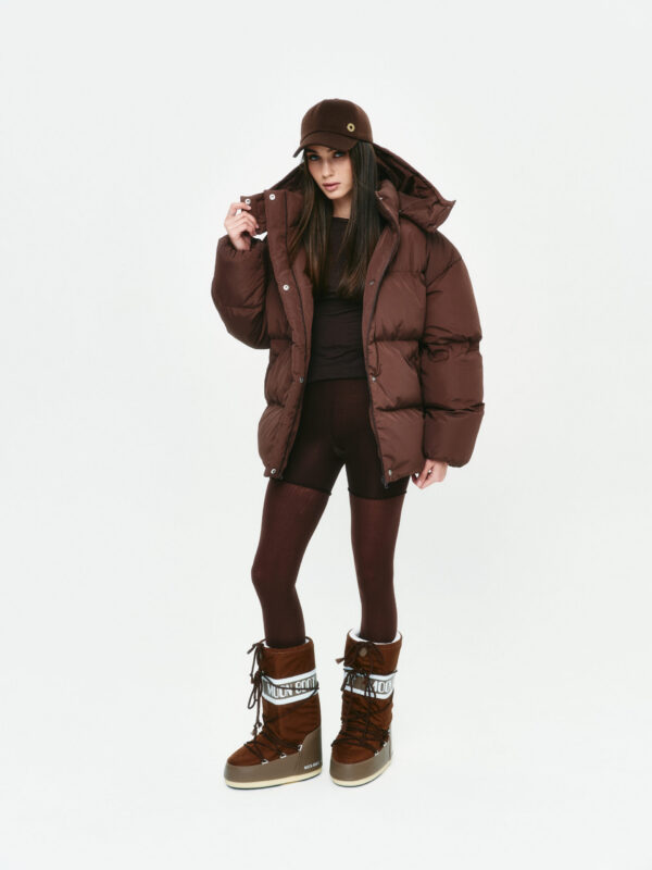 Пуфер oversize в коричневому кольорі
