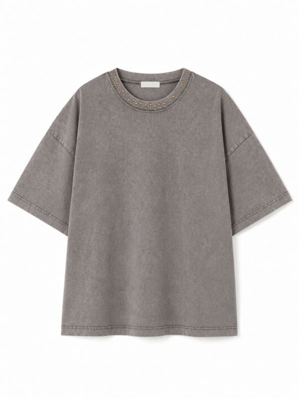 ФУТБОЛКА OVERSIZE З РОЗШИТИМ КОМІРОМ