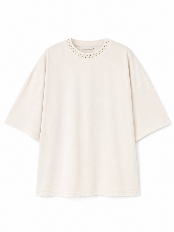 ФУТБОЛКА OVERSIZE З РОЗШИТИМ КОМІРОМ